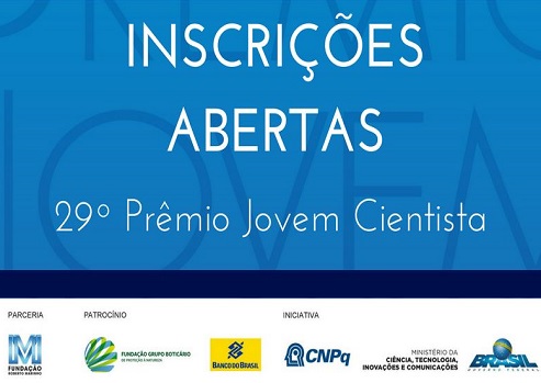 Inscrições abertas para o Prêmio Jovem Cientista