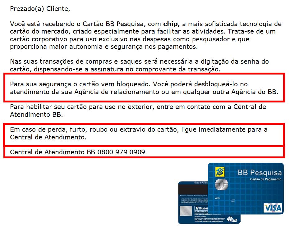 7 - Recebimento do Cartão Pesquisa